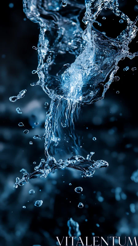 Liquid comet breaks apart in a midnight splash ballet.