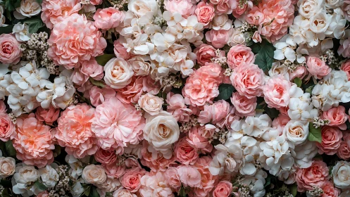 Blooming Elegance: Pink and White Roses Together.