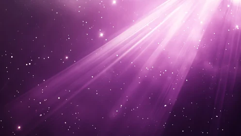 Gentle violet starry rays spilling softly across space.