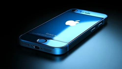 iPhone 5 Blue Aluminum Case with Illuminated Display and Chrome Bezel