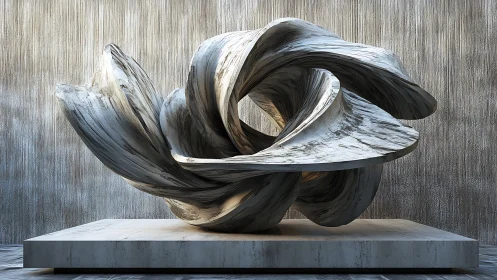 Swirling stone sculpture invites quiet curiosity and contemplation