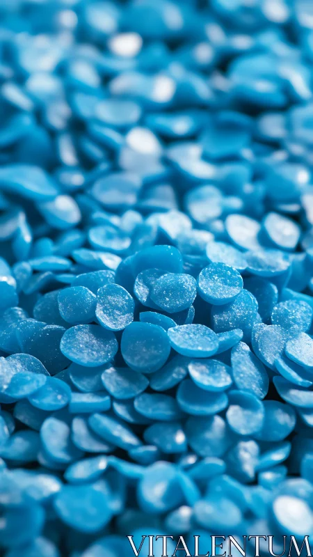 Close macro view shows clustered blue circular pellets