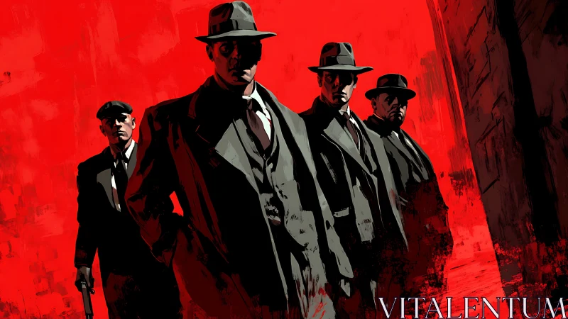 Crimson alley swallows four trench‑coated ghosts of crime