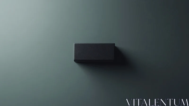 Rectangular black box centered on dark gradient surface.