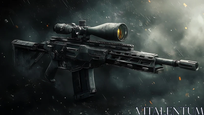 Tactical Rifle with Precision Scope Ready for Action.
