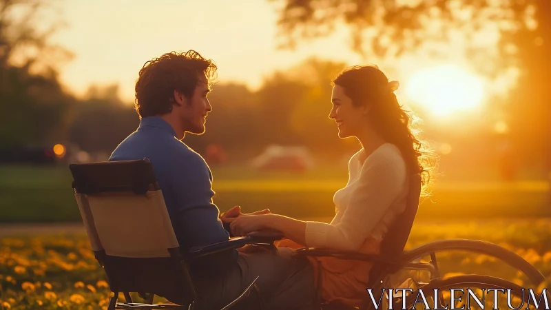 Golden Hour Connection: Two Hearts in Conversation.