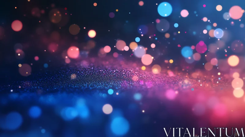 Colored bokeh particles form dense glowing abstract surface