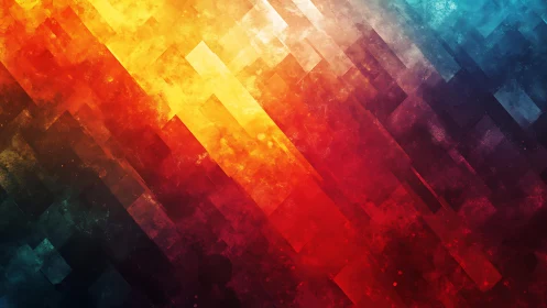 Vibrant Geometric Abstract Art With Warm and Cool Color Gradients.