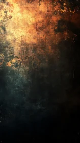 Textured chiaroscuro gradient uniting burnished gold and shadow