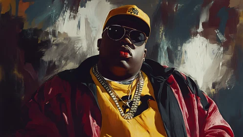 Bold hip hop portrait in stylized digital oil paint.