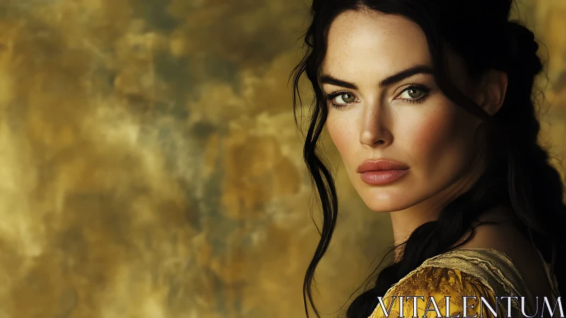 Golden light settles on a calm, confident woman's gaze