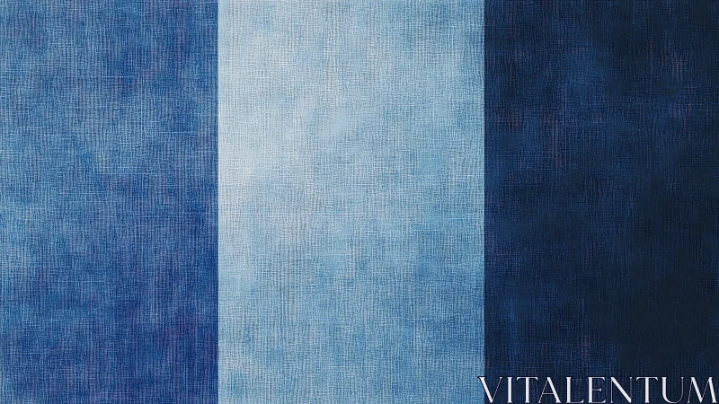Triptych of textured blue vertical bands shows tonal gradient structure