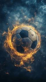 Soccer ball is surrounded by swirling ring of controlled flames