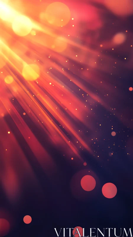 Abstract radial light streaks with bokeh over dark field.