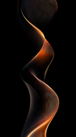 Luminous copper ribbon wave with fine linear striations.