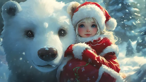 Snow-bright companions share a quiet Christmas forest secret