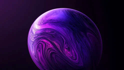 Velvet nebula sphere swirling with luminous violets.
