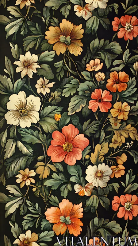 Garden Dreams on Dark Canvas.