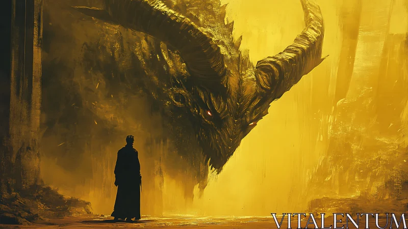 Quiet courage before the golden horned dragon&rsquo;s gaze.