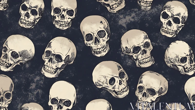 Playful skull pattern with hand-drawn Halloween charm.