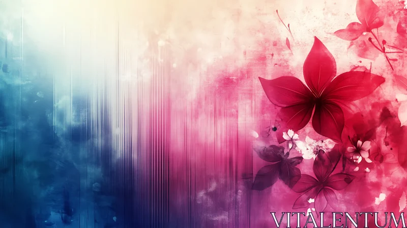 Luminous Gradient Transition with Dimensional Floral Elements and Atmospheric Depth