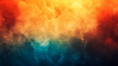 Chromatic Atmospheric Stratification with Luminous Cloud Formations.