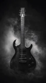 Midnight electric guitar rising through swirling stage fog.