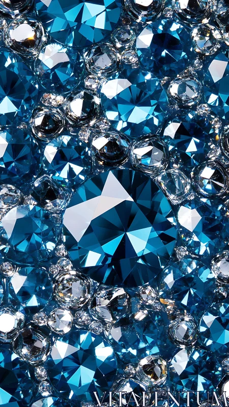 Shimmering sea of blue gemstones sparkling with light.