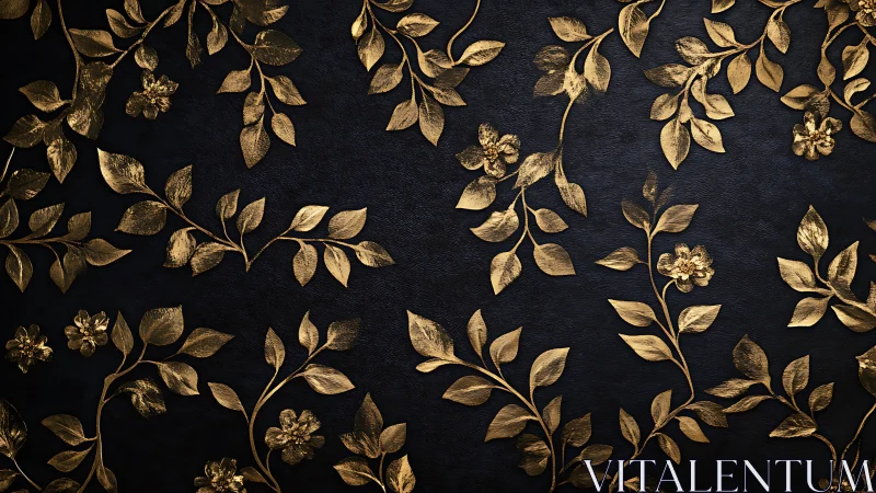 Gilded night garden vines curling over midnight velvet.