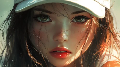 Hyperreal close-up portrait with cinematic light modeling.