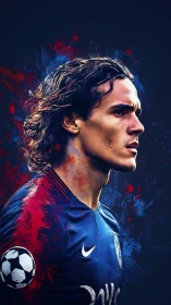 Side-profile digital portrait renders focused football striker