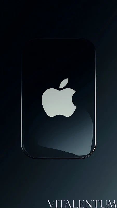 Luminous Apple Emblem Glows Against Midnight Void