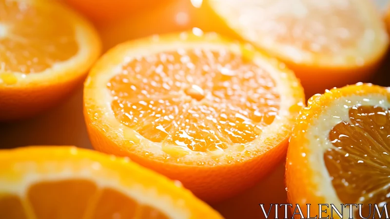 Macro optical study of sunlit orange citrus cross-sections.