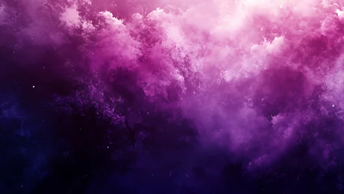 Cosmic magenta nebula drifts through deep violet space.