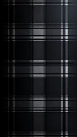 Monochrome tartan grid with fine diagonal weave pattern.