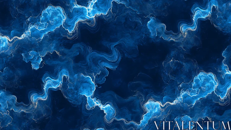 Electric blue swirling abstract energy on dark background