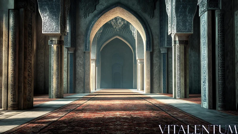 Sunlit arches drift through a Persian corridor of quiet echoes.