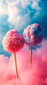 Sky-high cotton candy clouds on dreamy pastel sticks.