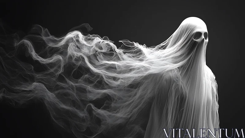 Ethereal ghost figure with flowing spectral smoke shroud.