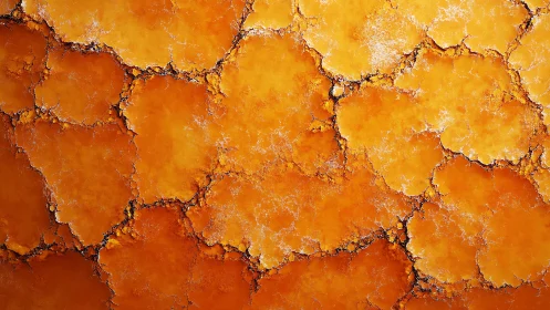 Molten citrus continents drift across a crackling orange sea