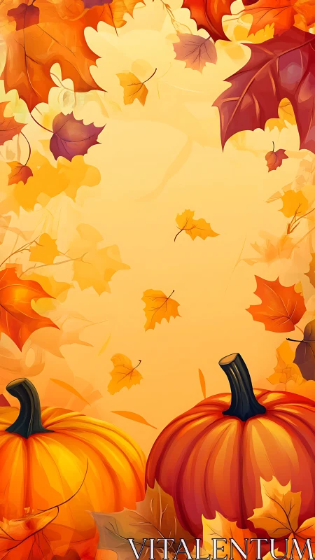 Warm pumpkins and swirling leaves celebrate golden autumn