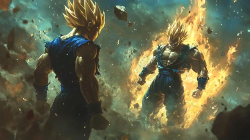 Twin tempest warriors ignite skybound battlefield in fury