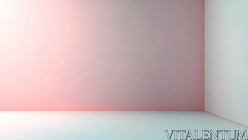 Soft gradient corner wall renders minimal pastel interior volume
