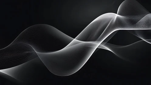 Monochrome linear waveforms over dark gradient field.