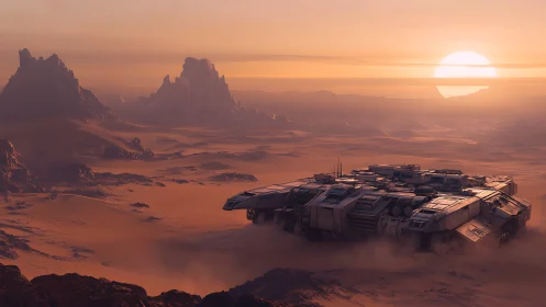 Sunburned starcruiser naps in the dunes of a silent world