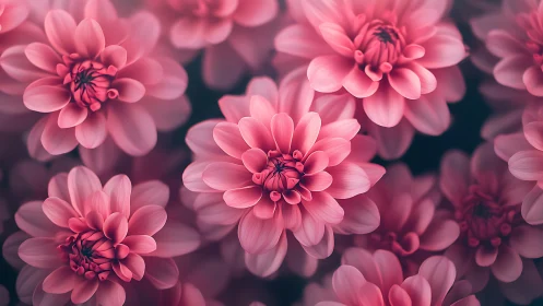 Pink Dahlia Flowers with Layered Petals.