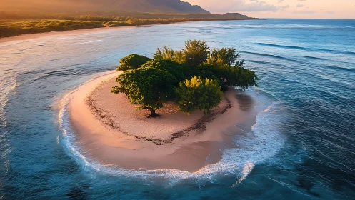 Emerald Sentinel: A Solitary Tree's Tidal Paradise.
