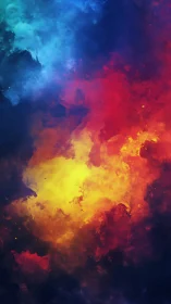 Cosmic color nebula swirls in vivid fiery gradients.