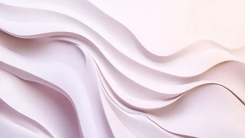 Soft Abstract Waves in Pastel Colors, Minimalist 3D Art Style.