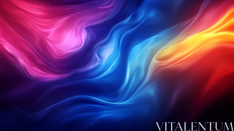 Chromatic fluid waves form luminous abstract energy currents